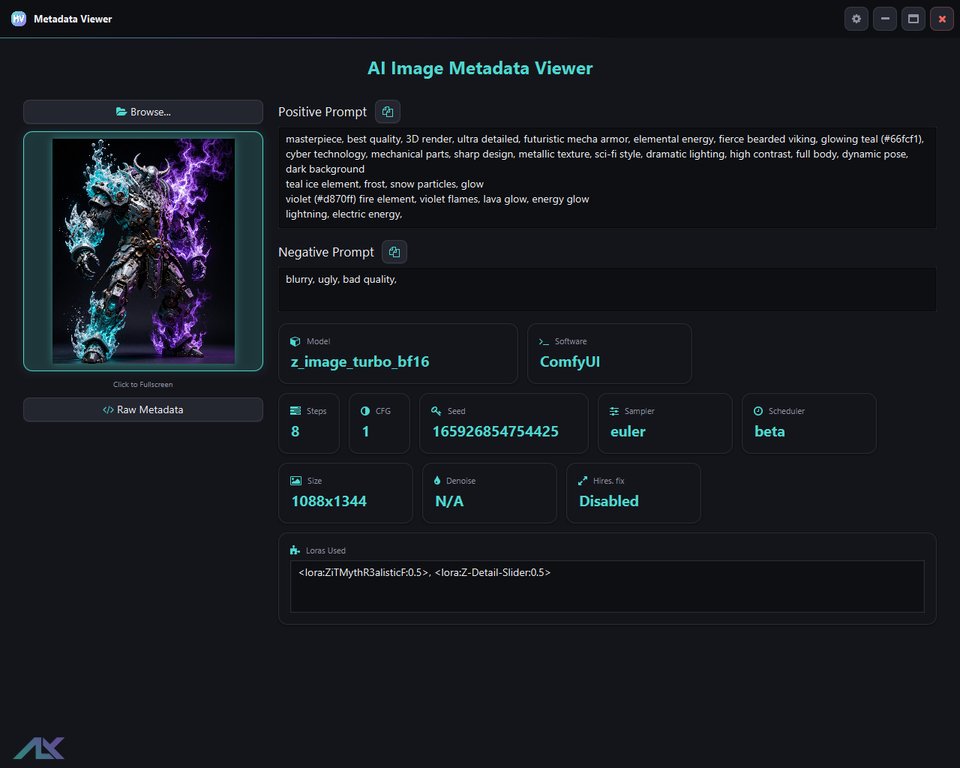 Metadata Viewer screenshot