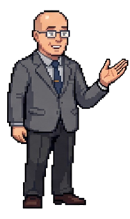 Mr. Wiggy pixel-art companion character